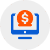 computer with money icon